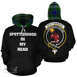 Scottish Spottiswood Clan Tartan Hoodie - In My Head Style Scottish Plaid Tartan Plaid