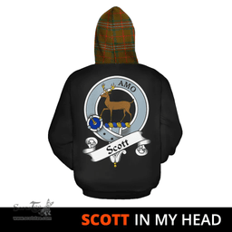 Scottish Scott Brown Modern Clan Tartan Hoodie - In My Head Style Scottish Plaid Tartan Plaid