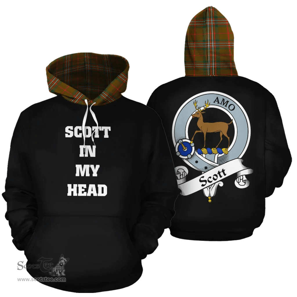 Scottish Scott Brown Modern Clan Tartan Hoodie - In My Head Style Scottish Plaid Tartan Plaid