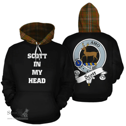 Scottish Scott Brown Modern Clan Tartan Hoodie - In My Head Style Scottish Plaid Tartan Plaid