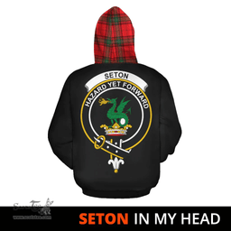Scottish Seton Modern Clan Tartan Hoodie - In My Head Style Scottish Plaid Tartan Plaid