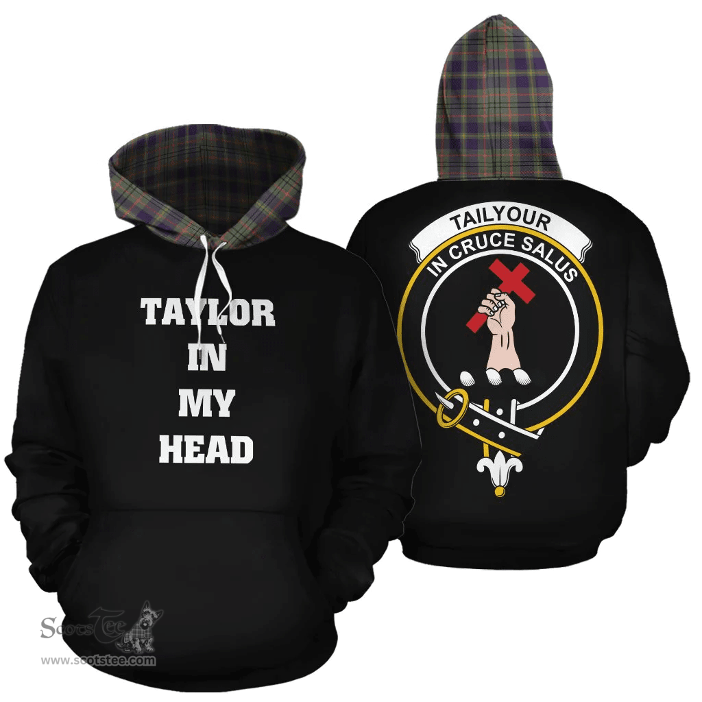 Scottish Taylor Weathered Clan Tartan Hoodie - In My Head Style Scottish Plaid Tartan Plaid