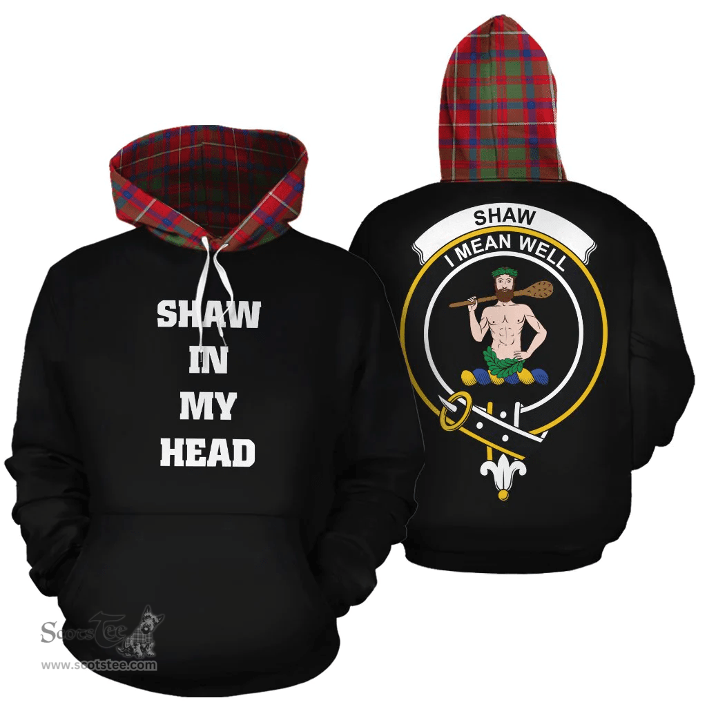 Scottish Shaw Red Modern Clan Tartan Hoodie - In My Head Style Scottish Plaid Tartan Plaid