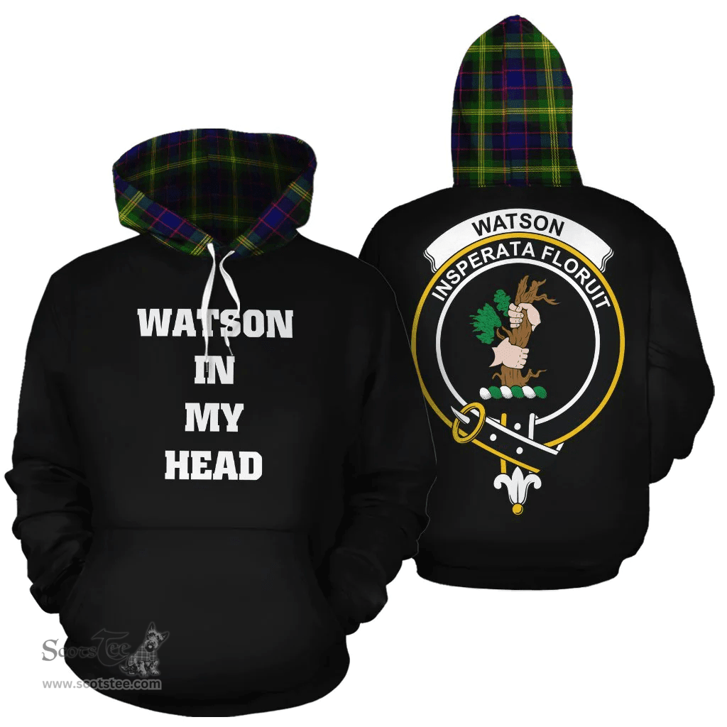 Scottish Watson Modern Clan Tartan Hoodie - In My Head Style Scottish Plaid Tartan Plaid