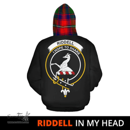 Scottish Riddell Clan Tartan Hoodie - In My Head Style Scottish Plaid Tartan Plaid