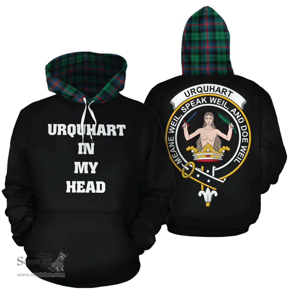 Scottish Urquhart Broad Red Ancient Clan Tartan Hoodie - In My Head Style Scottish Plaid Tartan Plaid