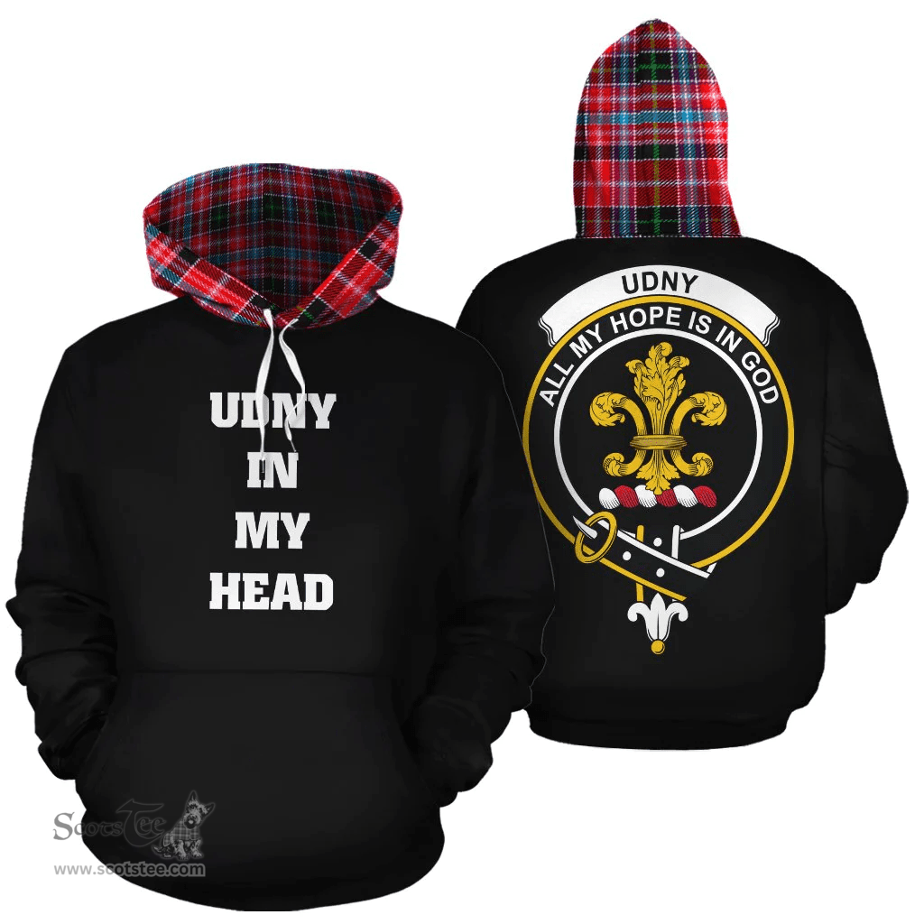 Scottish Udny Clan Tartan Hoodie - In My Head Style Scottish Plaid Tartan Plaid