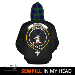 Scottish Sempill Modern Clan Tartan Hoodie - In My Head Style Scottish Plaid Tartan Plaid