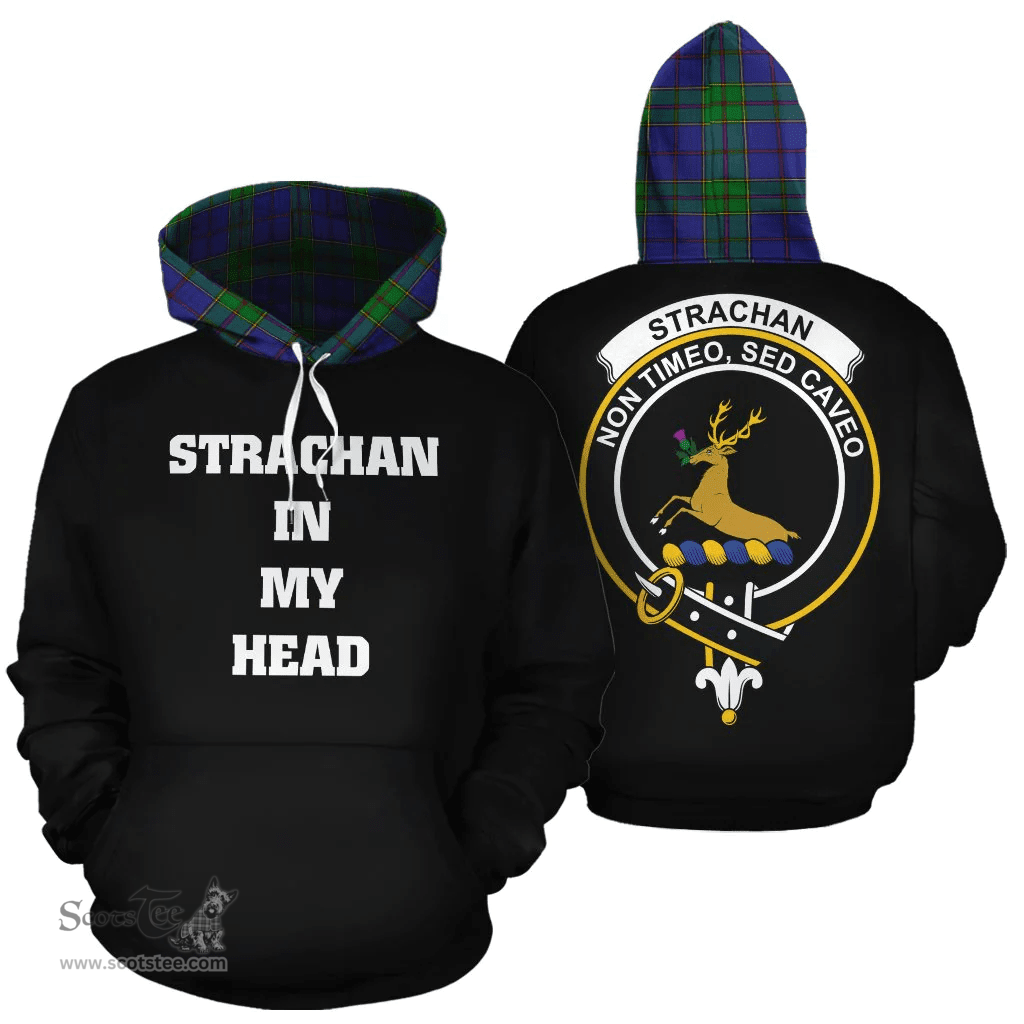 Scottish Strachan Clan Tartan Hoodie - In My Head Style Scottish Plaid Tartan Plaid