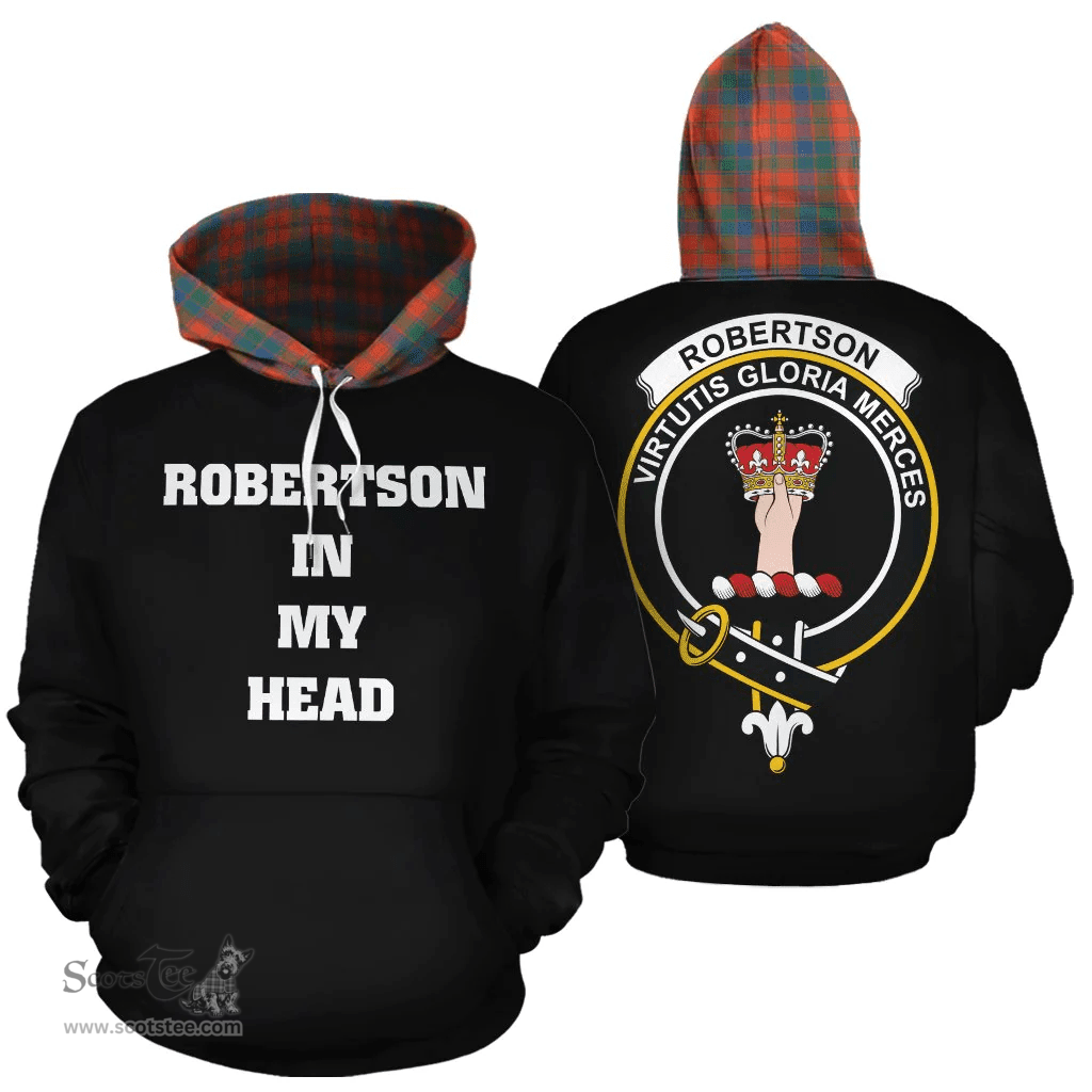 Scottish Robertson Ancient Clan Tartan Hoodie - In My Head Style Scottish Plaid Tartan Plaid