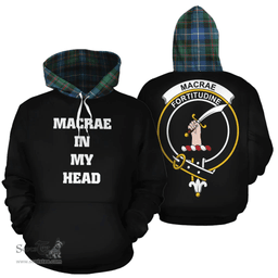 Scottish MacRae Hunting Ancient Clan Tartan Hoodie - In My Head Style Scottish Plaid Tartan Plaid