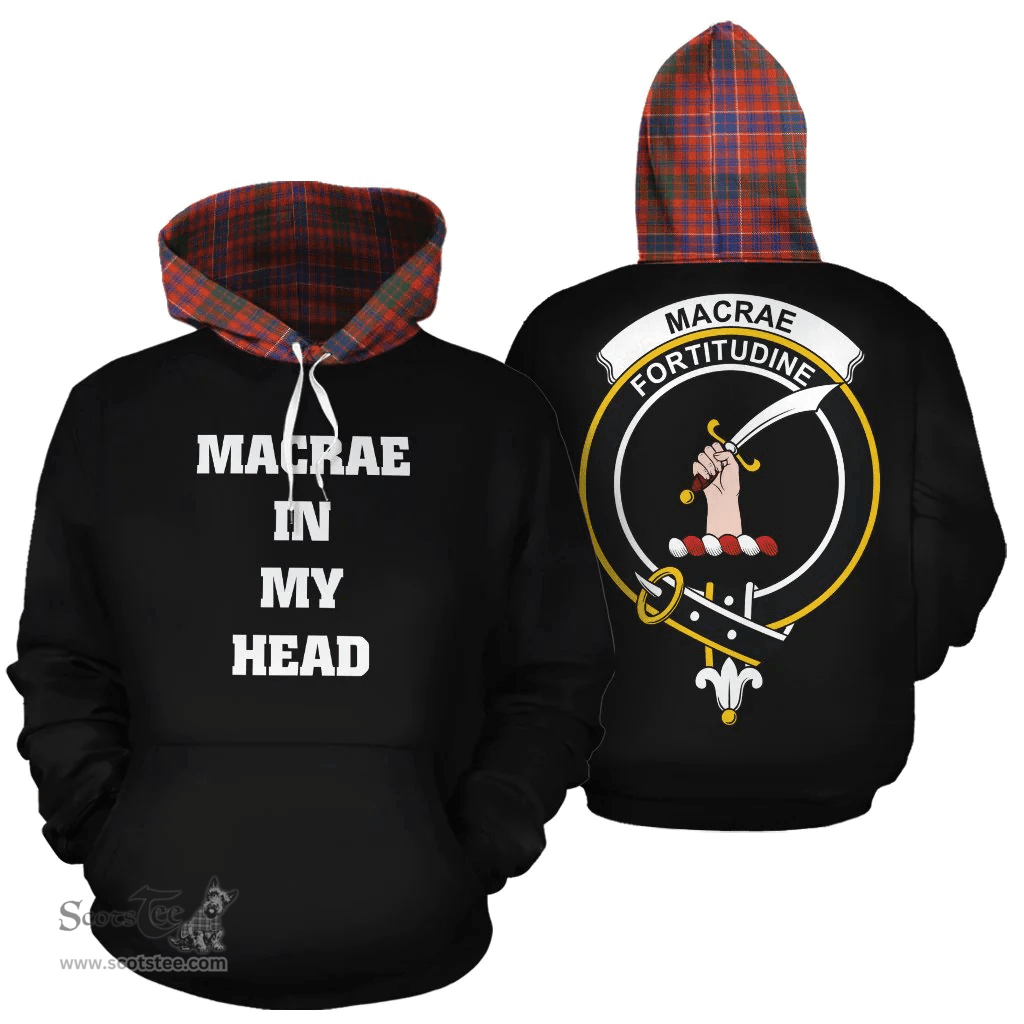 Scottish MacRae Ancient Clan Tartan Hoodie - In My Head Style Scottish Plaid Tartan Plaid