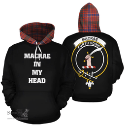 Scottish MacRae Ancient Clan Tartan Hoodie - In My Head Style Scottish Plaid Tartan Plaid