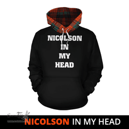 Scottish Nicolson Ancient Clan Tartan Hoodie - In My Head Style Scottish Plaid Tartan Plaid