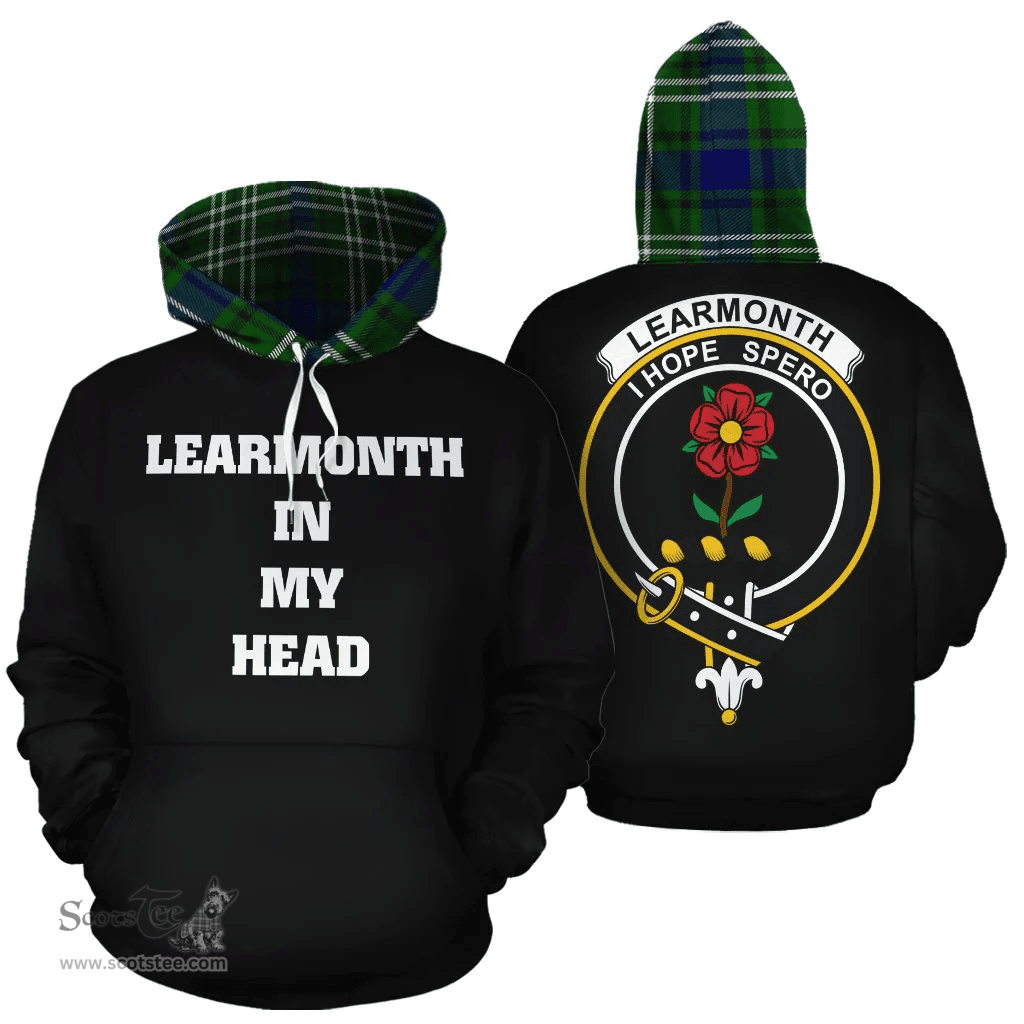 Scottish Learmonth Clan Tartan Hoodie - In My Head Style Scottish Plaid Tartan Plaid