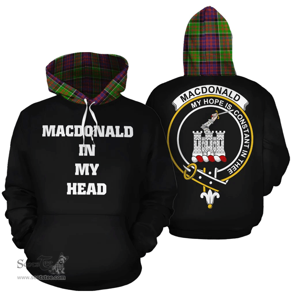 Scottish MacDonald of Clanranald Clan Tartan Hoodie - In My Head Style Scottish Plaid Tartan Plaid