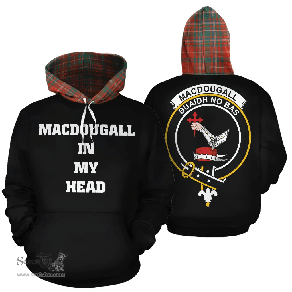 Scottish MacDougall Ancient Clan Tartan Hoodie - In My Head Style Scottish Plaid Tartan Plaid