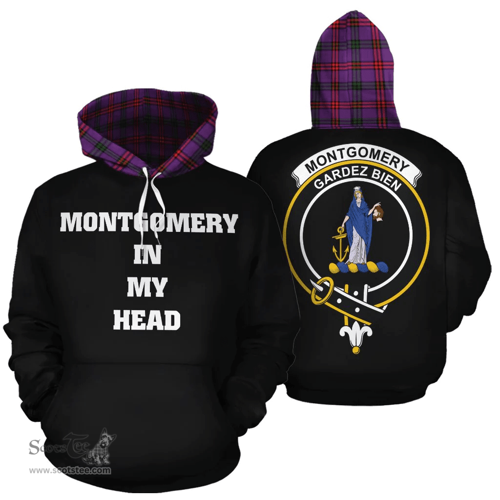 Scottish Montgomery Modern Clan Tartan Hoodie - In My Head Style Scottish Plaid Tartan Plaid