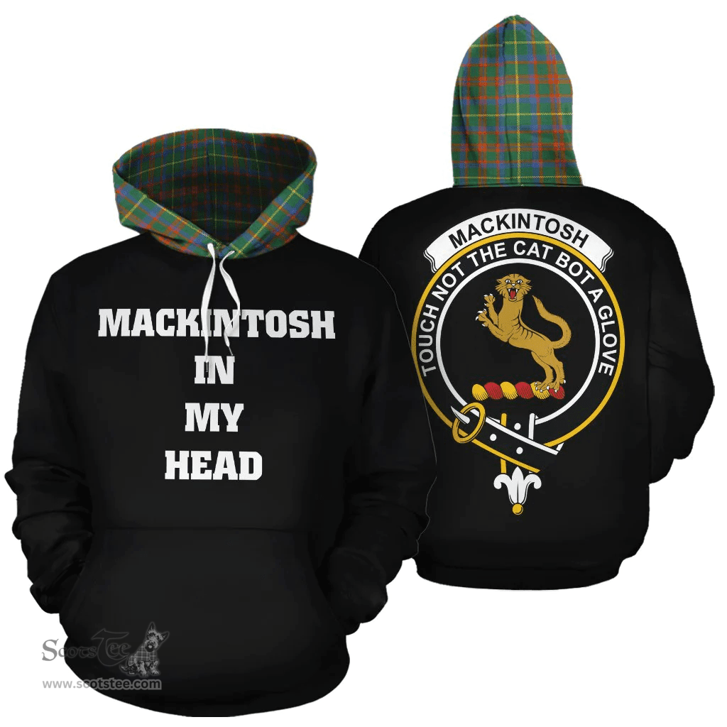 Scottish MacKintosh Hunting Ancient Clan Tartan Hoodie - In My Head Style Scottish Plaid Tartan Plaid
