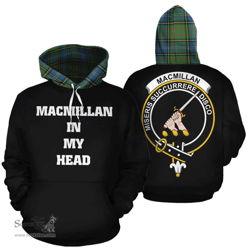 Scottish MacMillan Hunting Ancient Clan Tartan Hoodie - In My Head Style Scottish Plaid Tartan Plaid