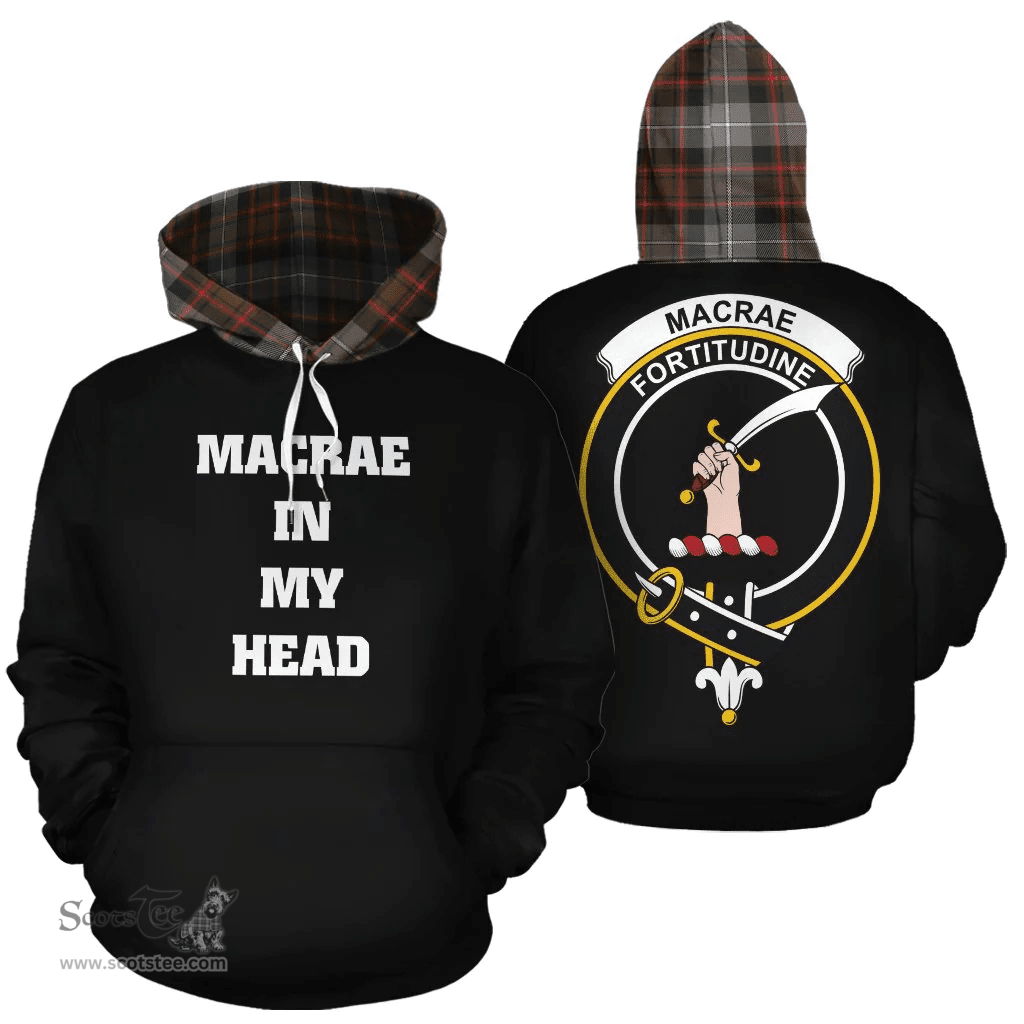 Scottish MacRae Hunting Weathered Clan Tartan Hoodie - In My Head Style Scottish Plaid Tartan Plaid