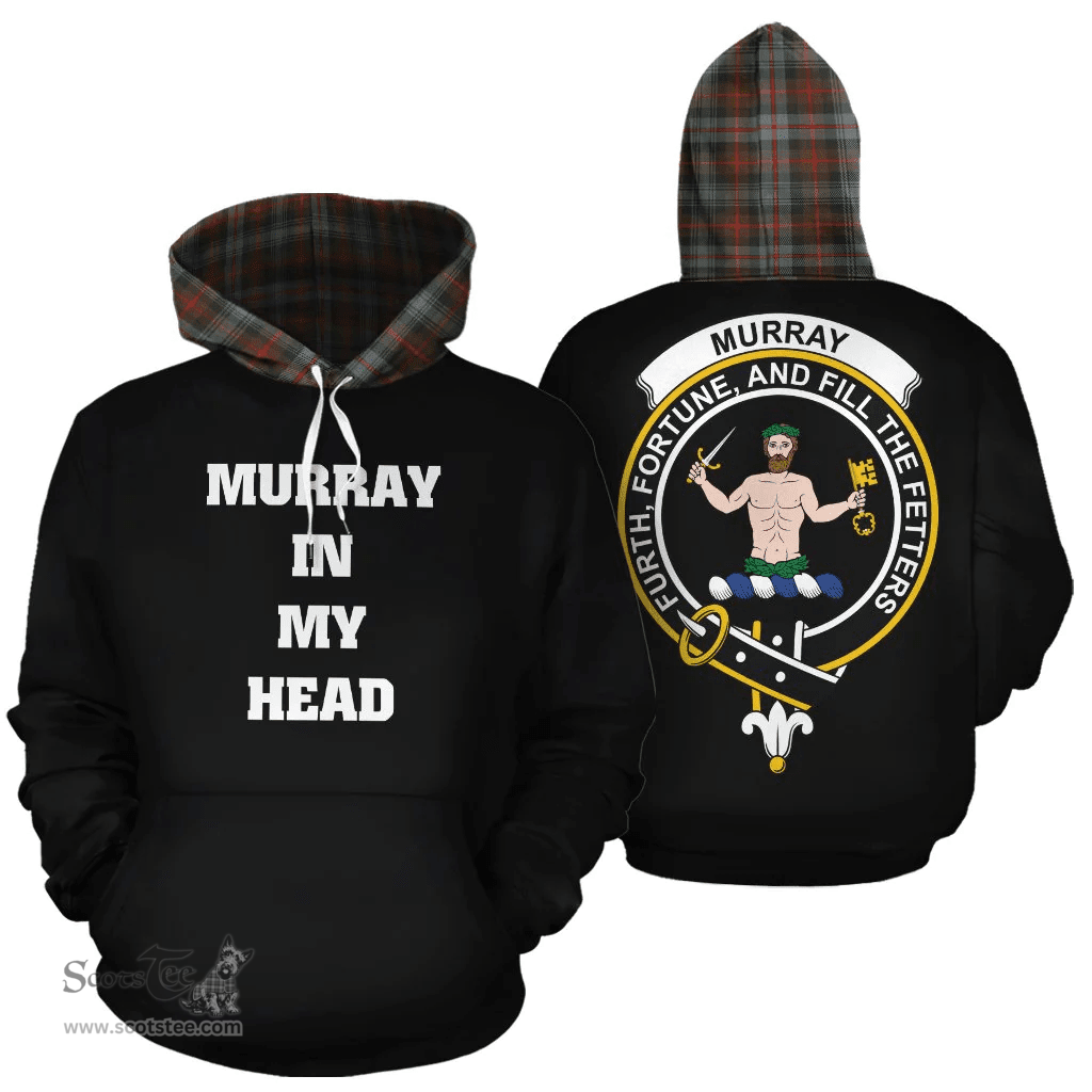 Scottish Murray of Atholl Weathered Clan Tartan Hoodie - In My Head Style Scottish Plaid Tartan Plaid