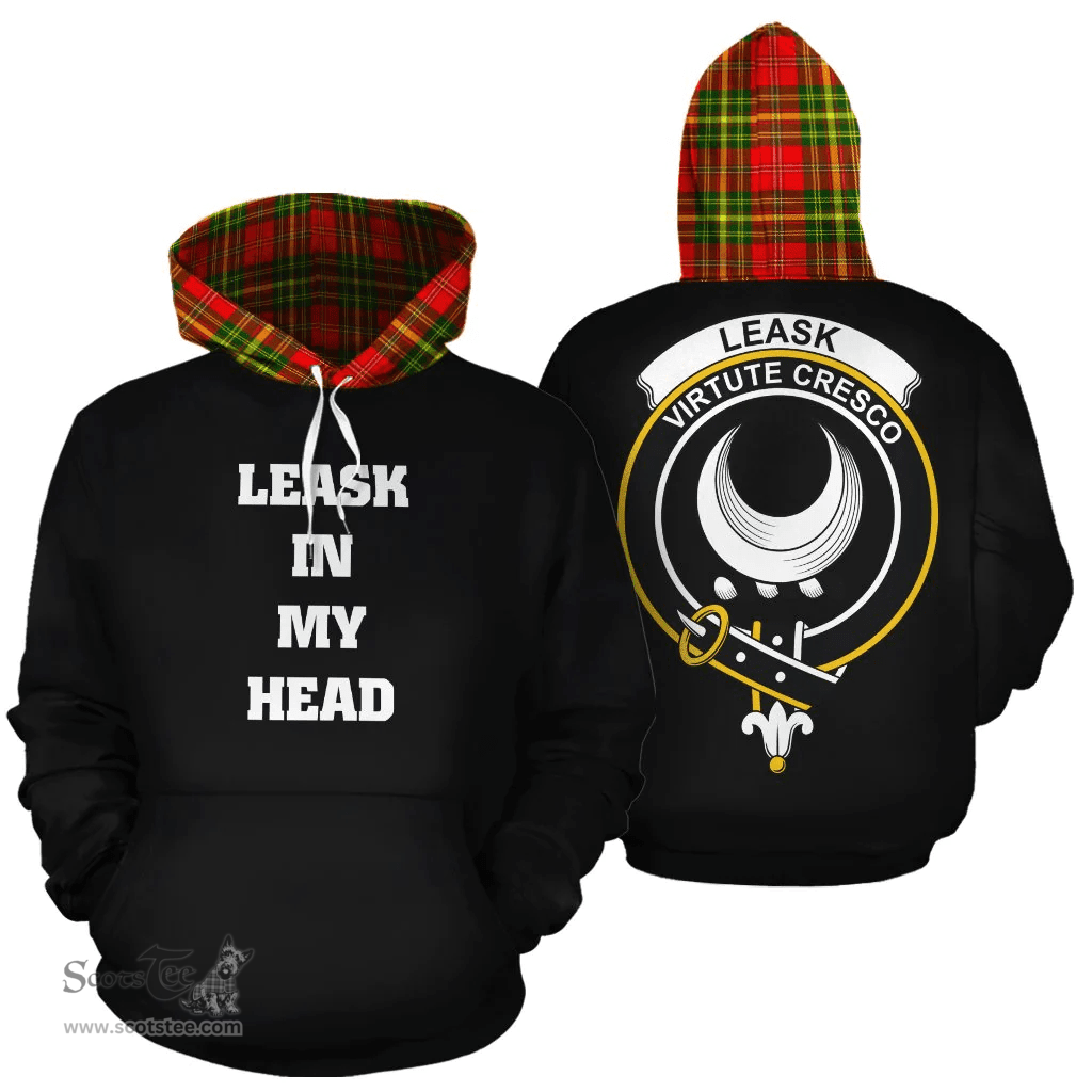Scottish Leask Clan Tartan Hoodie - In My Head Style Scottish Plaid Tartan Plaid