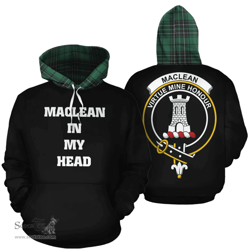 Scottish MacLean Hunting Ancient Clan Tartan Hoodie - In My Head Style Scottish Plaid Tartan Plaid