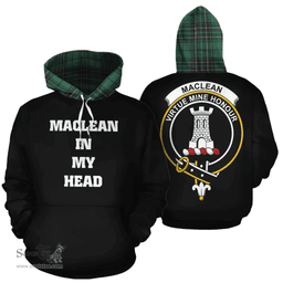 Scottish MacLean Hunting Ancient Clan Tartan Hoodie - In My Head Style Scottish Plaid Tartan Plaid