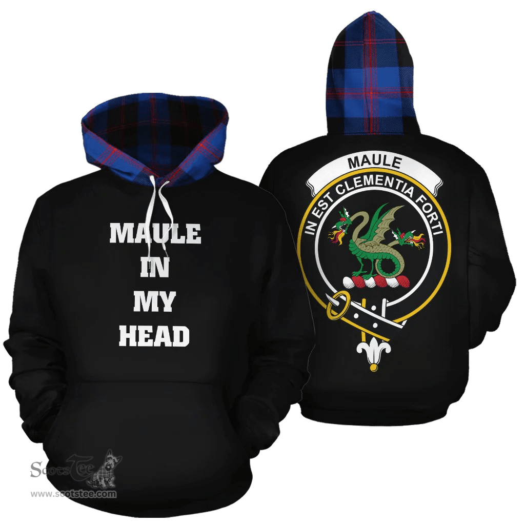 Scottish Maule Clan Tartan Hoodie - In My Head Style Scottish Plaid Tartan Plaid