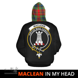 Scottish MacLean of Duart Modern Clan Tartan Hoodie - In My Head Style Scottish Plaid Tartan Plaid