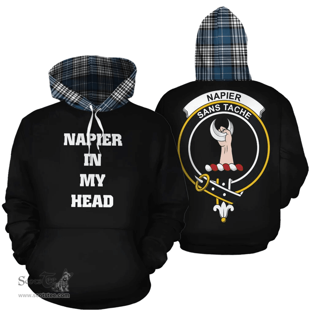 Scottish Napier Modern Clan Tartan Hoodie - In My Head Style Scottish Plaid Tartan Plaid