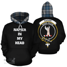 Scottish Napier Modern Clan Tartan Hoodie - In My Head Style Scottish Plaid Tartan Plaid