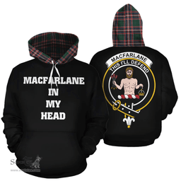 Scottish MacFarlane Hunting Modern Clan Tartan Hoodie - In My Head Style Scottish Plaid Tartan Plaid