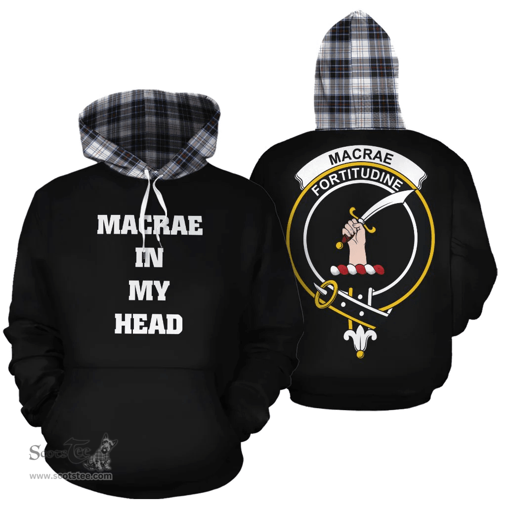 Scottish MacRae Dress Modern Clan Tartan Hoodie - In My Head Style Scottish Plaid Tartan Plaid
