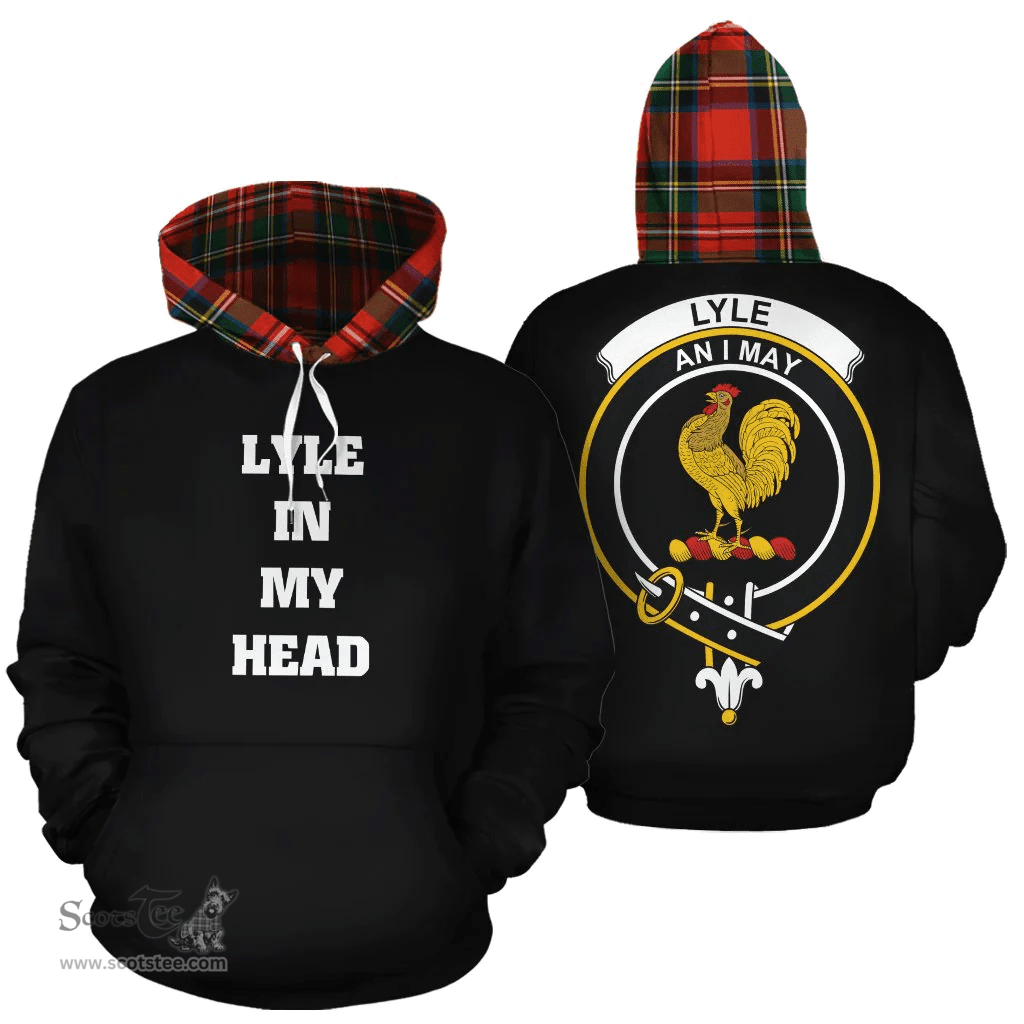 Scottish Lyle Clan Tartan Hoodie - In My Head Style Scottish Plaid Tartan Plaid