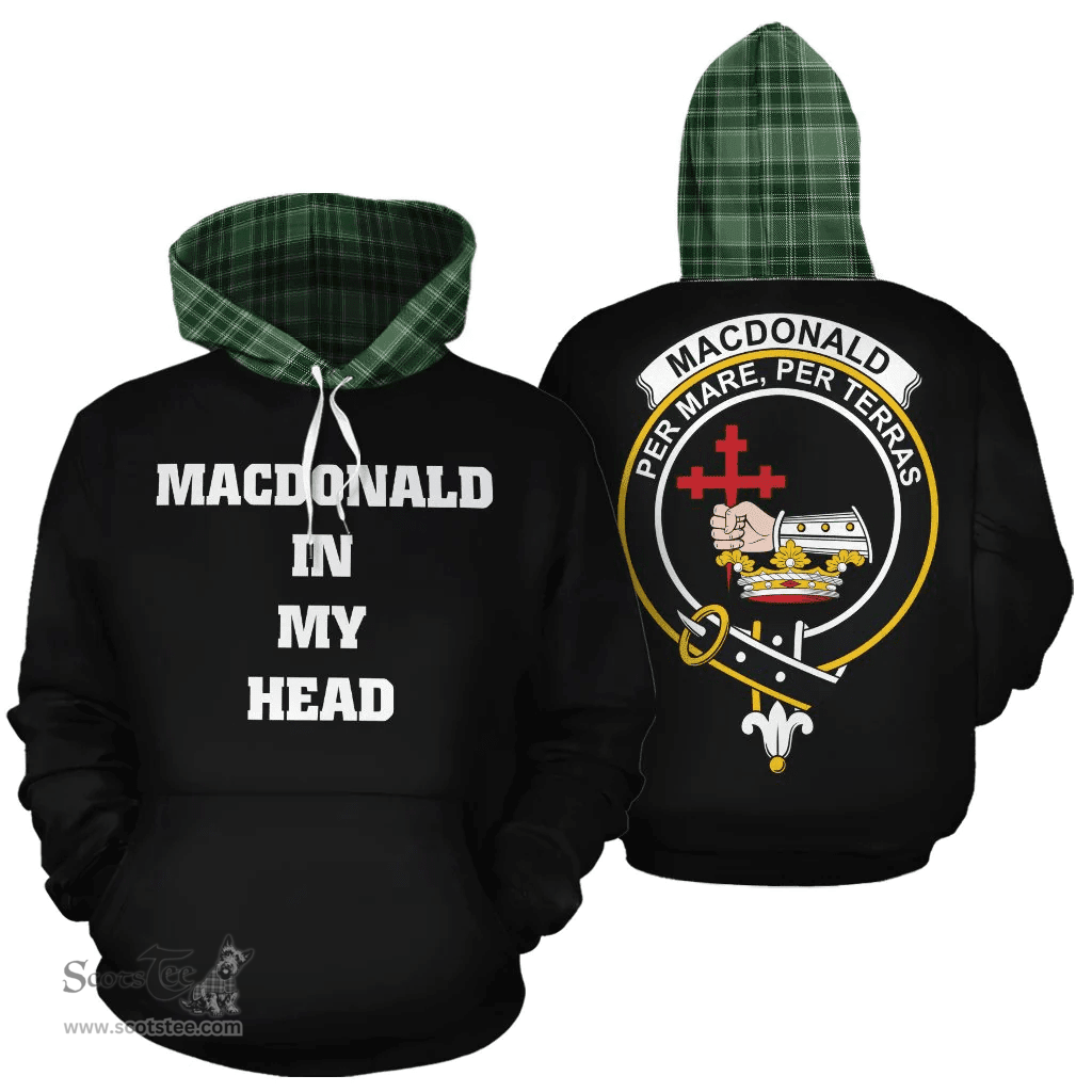 Scottish MacDonald Lord of the Isles Hunting Clan Tartan Hoodie - In My Head Style Scottish Plaid Tartan Plaid