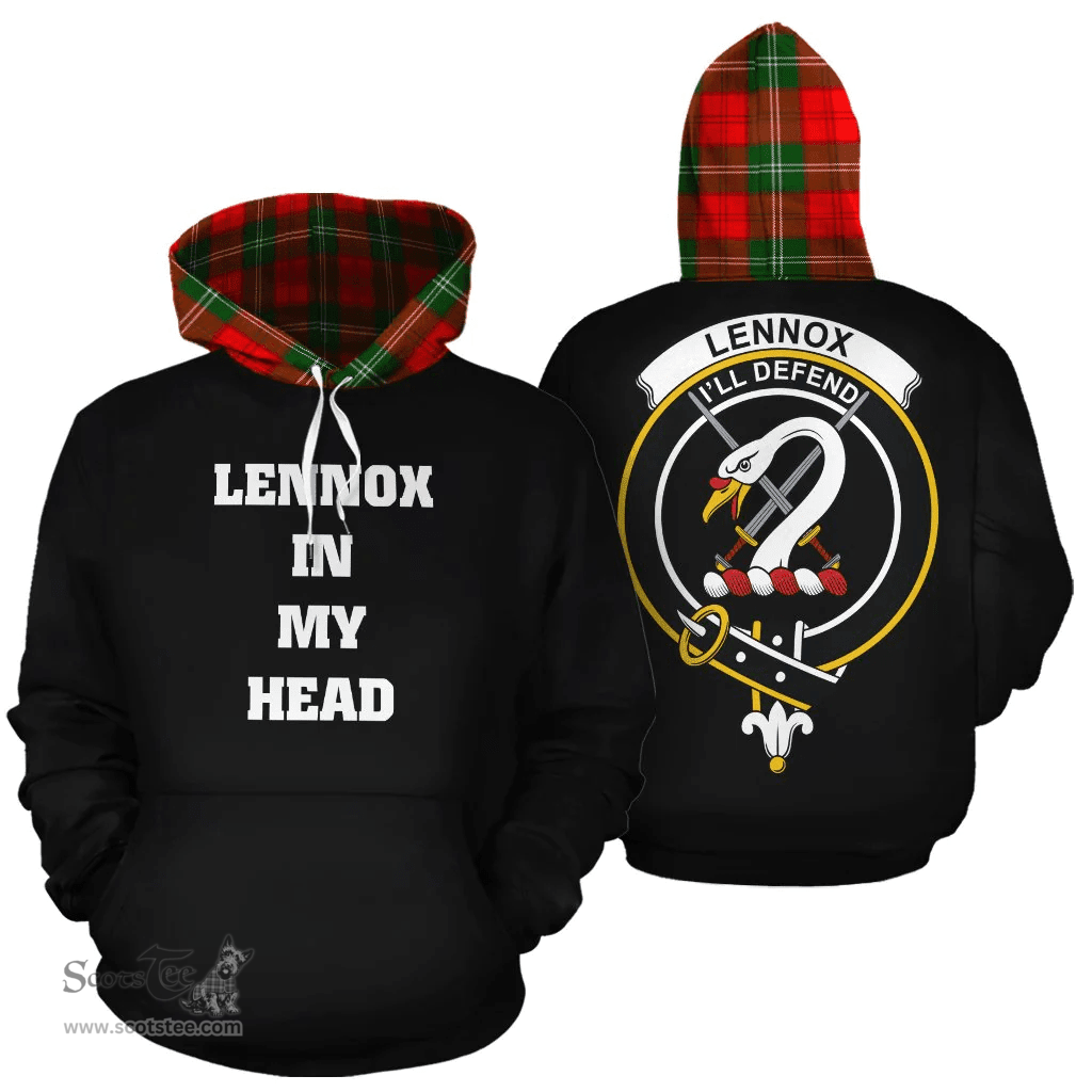 Scottish Lennox Modern Clan Tartan Hoodie - In My Head Style Scottish Plaid Tartan Plaid