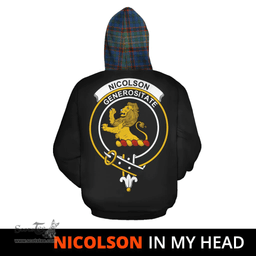 Scottish Nicolson Hunting Ancient Clan Tartan Hoodie - In My Head Style Scottish Plaid Tartan Plaid