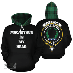 Scottish MacArthur Ancient Clan Tartan Hoodie - In My Head Style Scottish Plaid Tartan Plaid