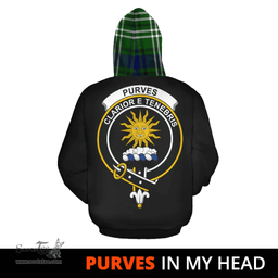 Scottish Purves Clan Tartan Hoodie - In My Head Style Scottish Plaid Tartan Plaid