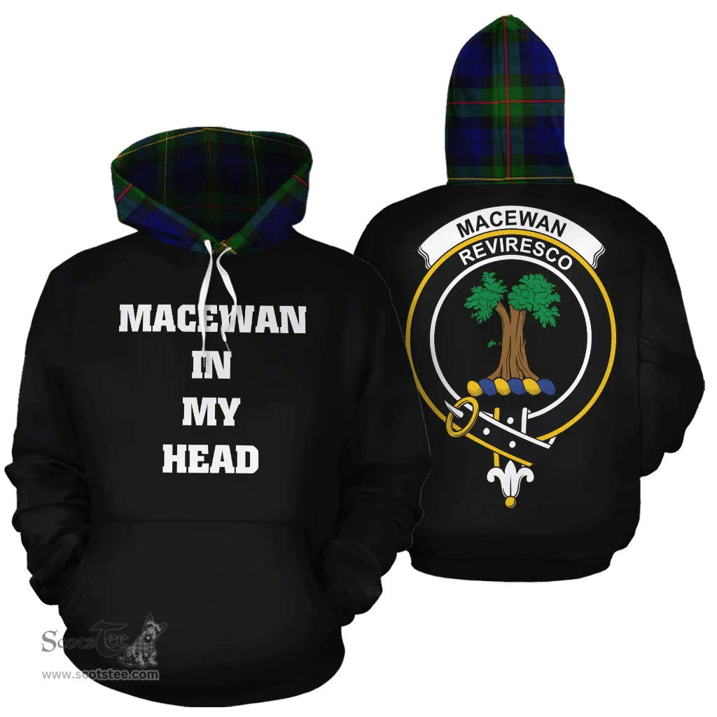 Scottish MacEwan Clan Tartan Hoodie - In My Head Style Scottish Plaid Tartan Plaid