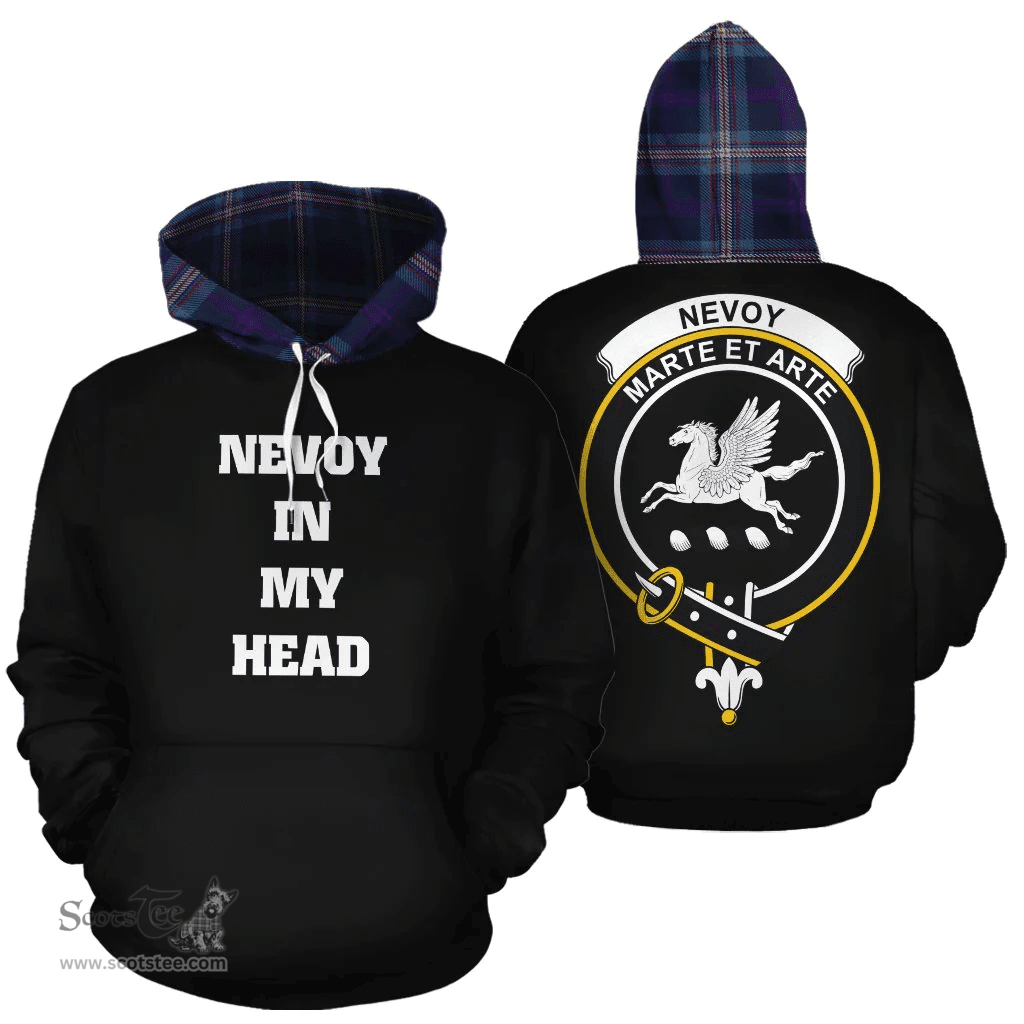 Scottish Nevoy Clan Tartan Hoodie - In My Head Style Scottish Plaid Tartan Plaid
