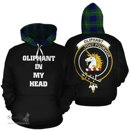 Scottish Oliphant Modern Clan Tartan Hoodie - In My Head Style Scottish Plaid Tartan Plaid