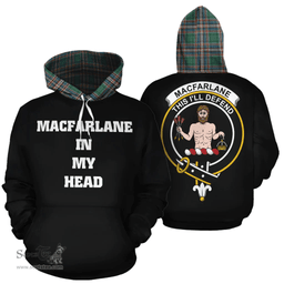 Scottish MacFarlane Hunting Ancient Clan Tartan Hoodie - In My Head Style Scottish Plaid Tartan Plaid