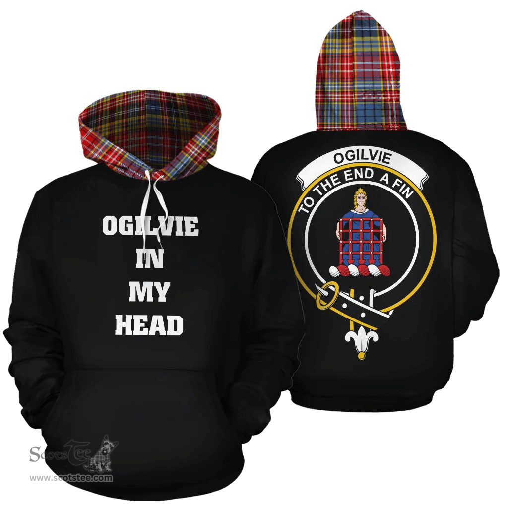 Scottish Ogilvie of Airlie Ancient Clan Tartan Hoodie - In My Head Style Scottish Plaid Tartan Plaid