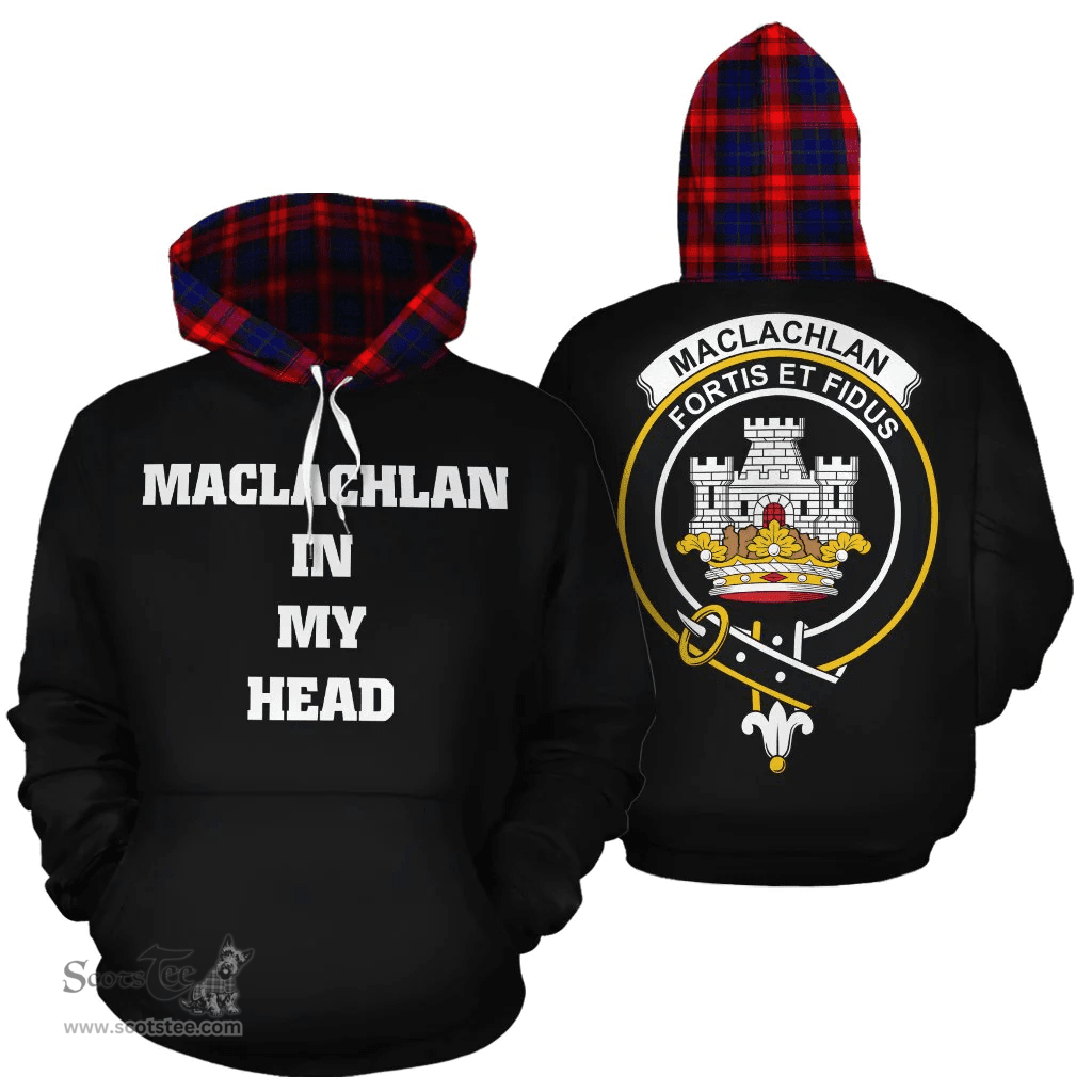 Scottish MacLachlan Modern Clan Tartan Hoodie - In My Head Style Scottish Plaid Tartan Plaid