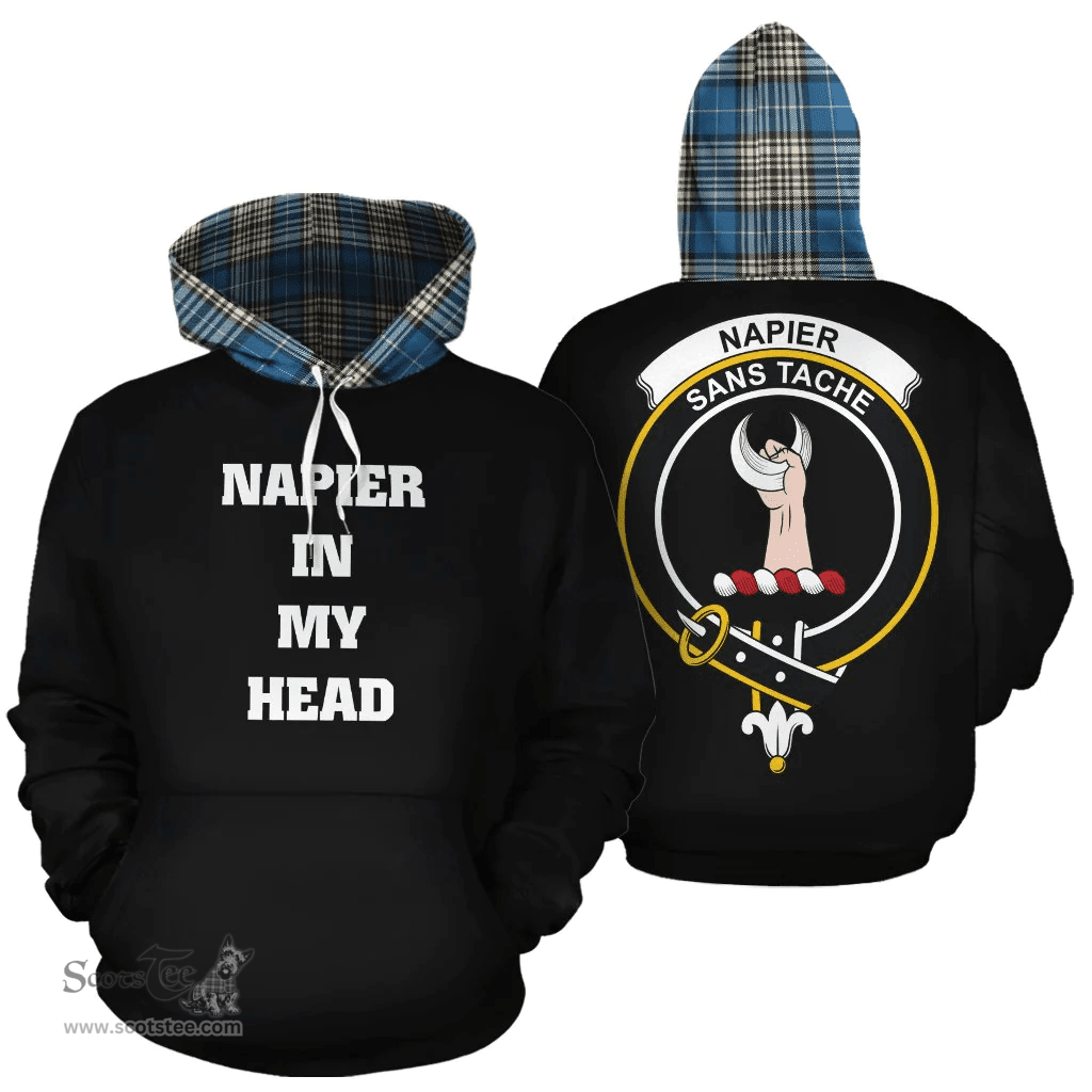 Scottish Napier Ancient Clan Tartan Hoodie - In My Head Style Scottish Plaid Tartan Plaid