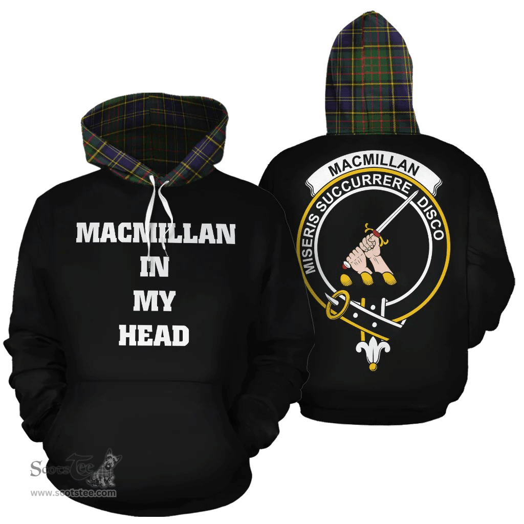 Scottish MacMillan Hunting Modern Clan Tartan Hoodie - In My Head Style Scottish Plaid Tartan Plaid