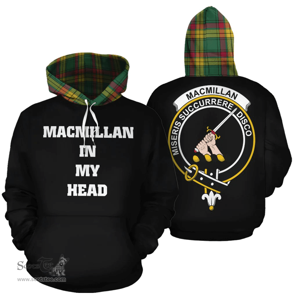 Scottish MacMillan Old Ancient Clan Tartan Hoodie - In My Head Style Scottish Plaid Tartan Plaid